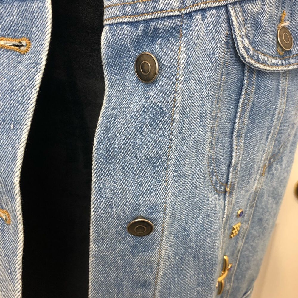 Vintage Boom Boom Classic Original gold studded denim vest - Picture 10 of 11
